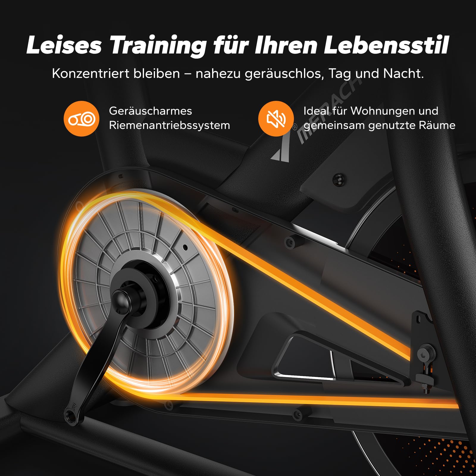 MERACH Profi-Heimtrainer Fahrrad mit 10kg Schwungrad, Max Laufruhe und Stabilität, Studio-ähnliches Training zu Hause, Leises Magnetbremssystem, Stoßdämpfender Luftkissensattel, Eigene App, Bis 158KG