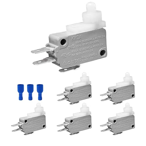 Yoiilnz 6 unids Micro Limit Switch Carry Automatic Lock SPDT Snap Action Switch para Arduino, KW3A 16A 125250VAC