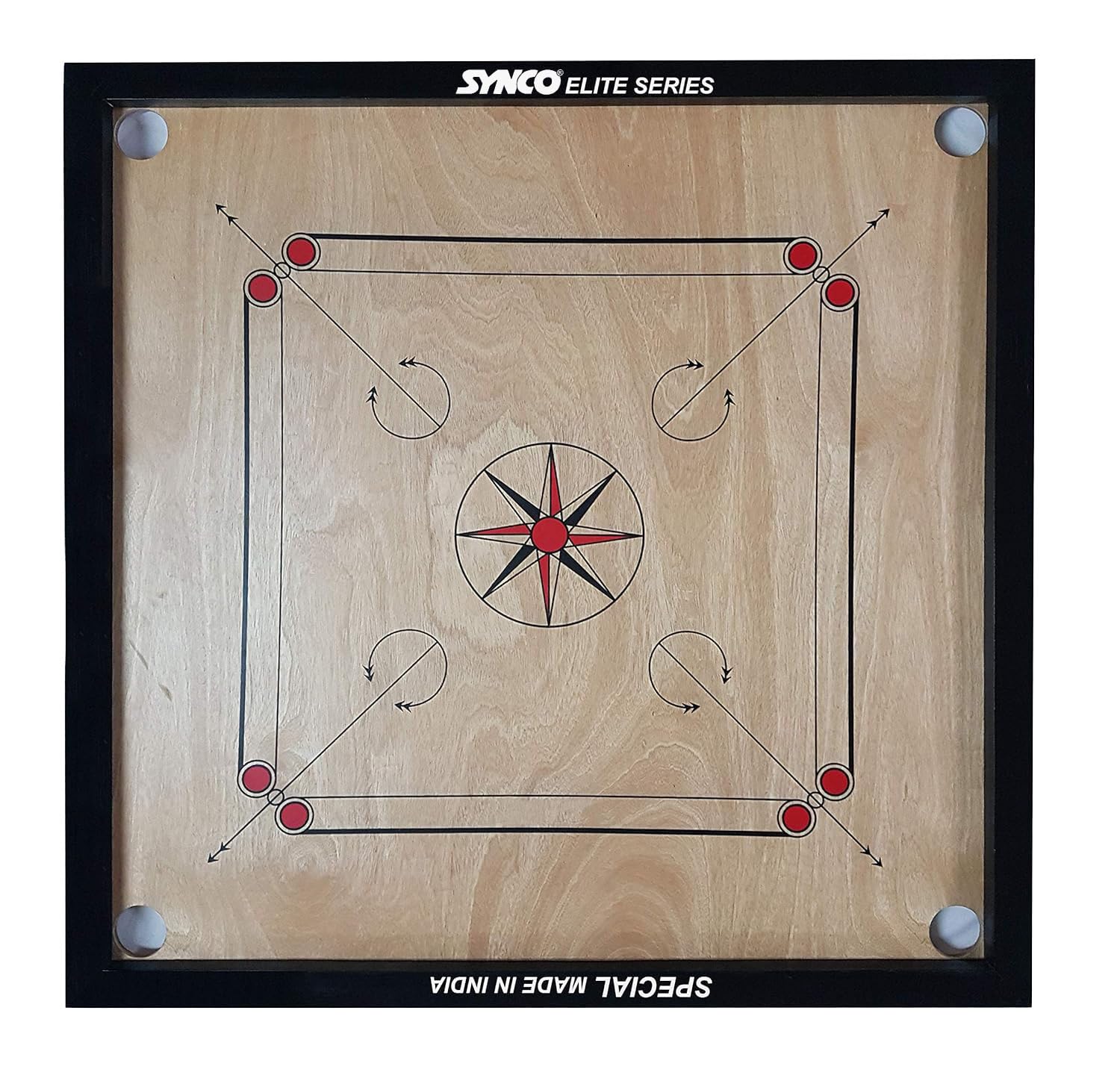 SYN6 27"(inches) 4mm Chakri Back Full Size Carrom Board International for Professionals with Free Coins/Striker/Boric Powder, Pack Of 1, Brown (B0851FZZ7P) Amazon Price History, Amazon Price Tracker