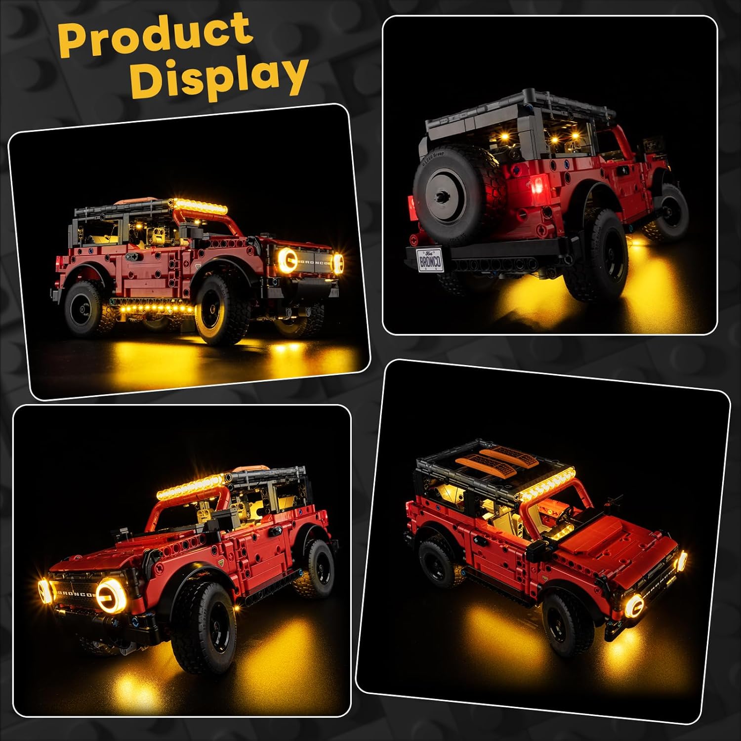 Kyglaring Light Kit Compatible with Lego Ford Bronco SUV 42213 Building Blocks, Upgrade Remote Control, Lights Only, Model Set Not Included