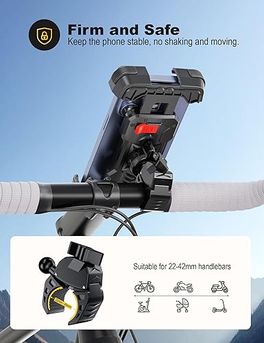 Miniatura 2 de Soporte universal para teléfono de bicicleta para bicicleta de carretera MTB Scooter con rotación 360 para smartphone de 4.7-7.2 pulgadas
