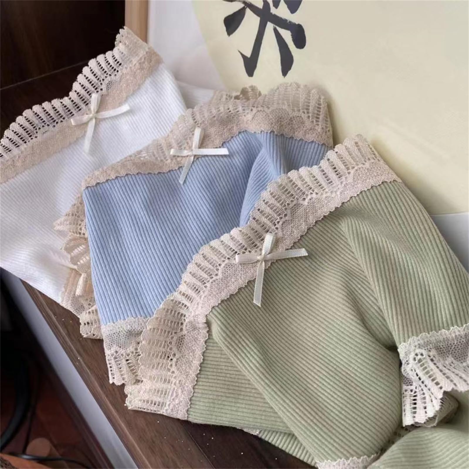 Slip Hipster Donna Slip di Cotone A Strisce retrò A Medio Ascesa Brief da Donna 3 Pacchetti