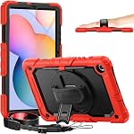 Timecity pour Samsung Galaxy Tab S10 Lite/ S10FE/ S9 FE 10,9 pouces /S9 11 Boîtier de pouce avec [Protecteur d'écran], Etui de protection antichoc avec 360 Support rotatif Serre-main/souder & Porte stylo, noir