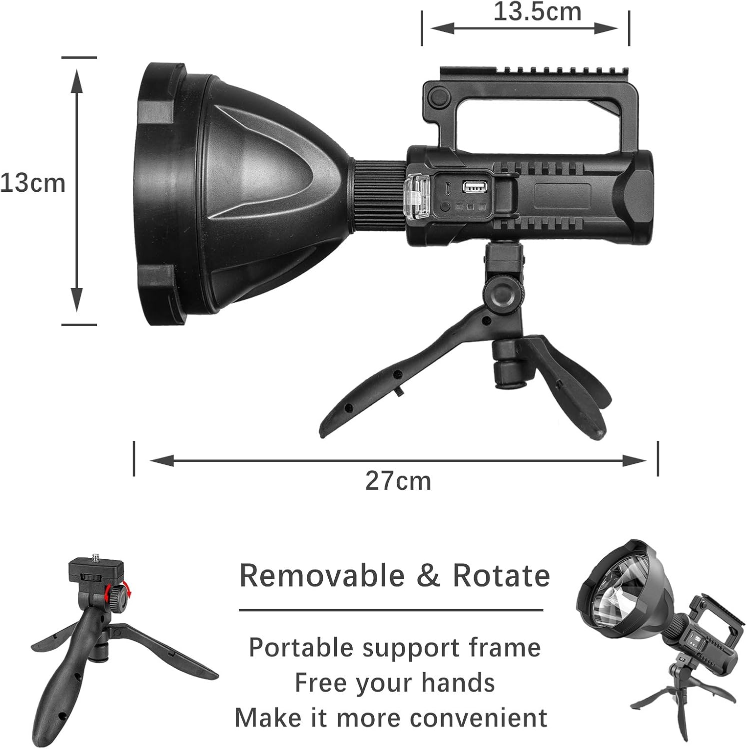 Rechargeable Flashlight Searchlight Waterproof Emergencies Photo