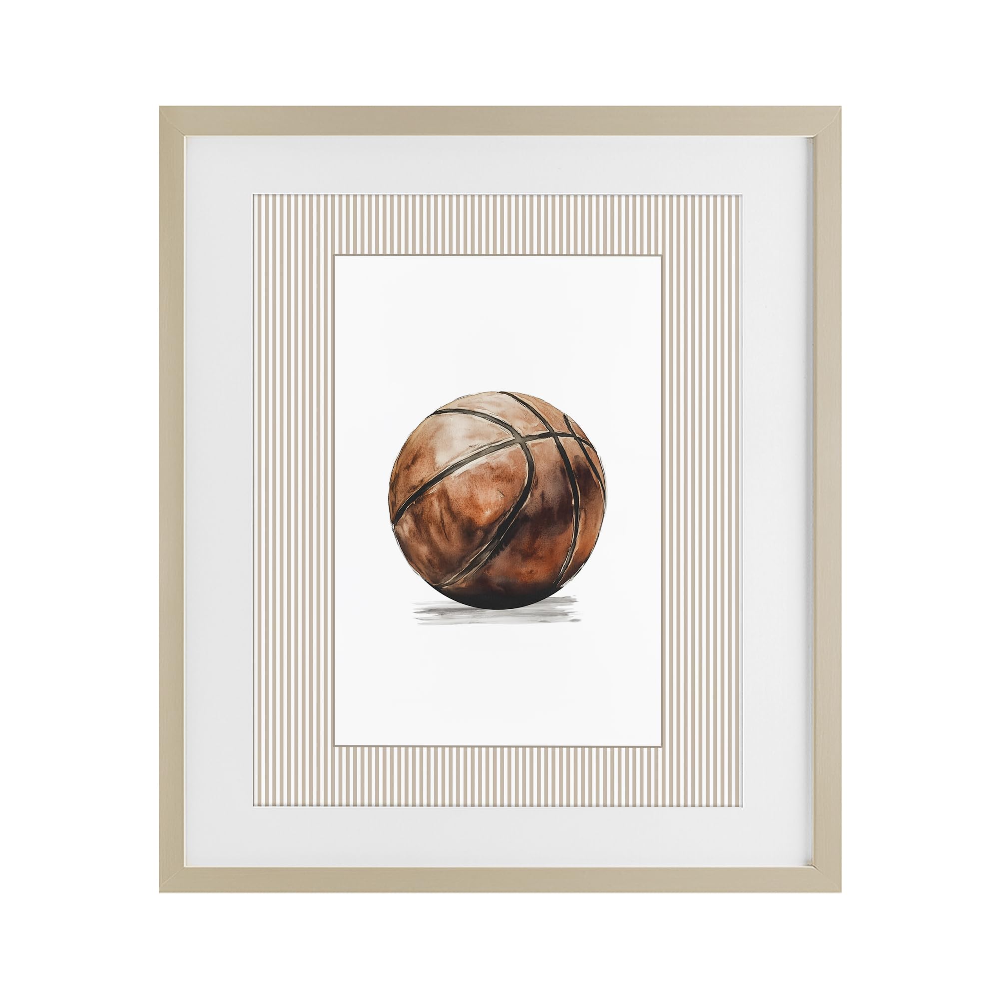 'Vintage Sports Basketball'| Framed Print Under Glass