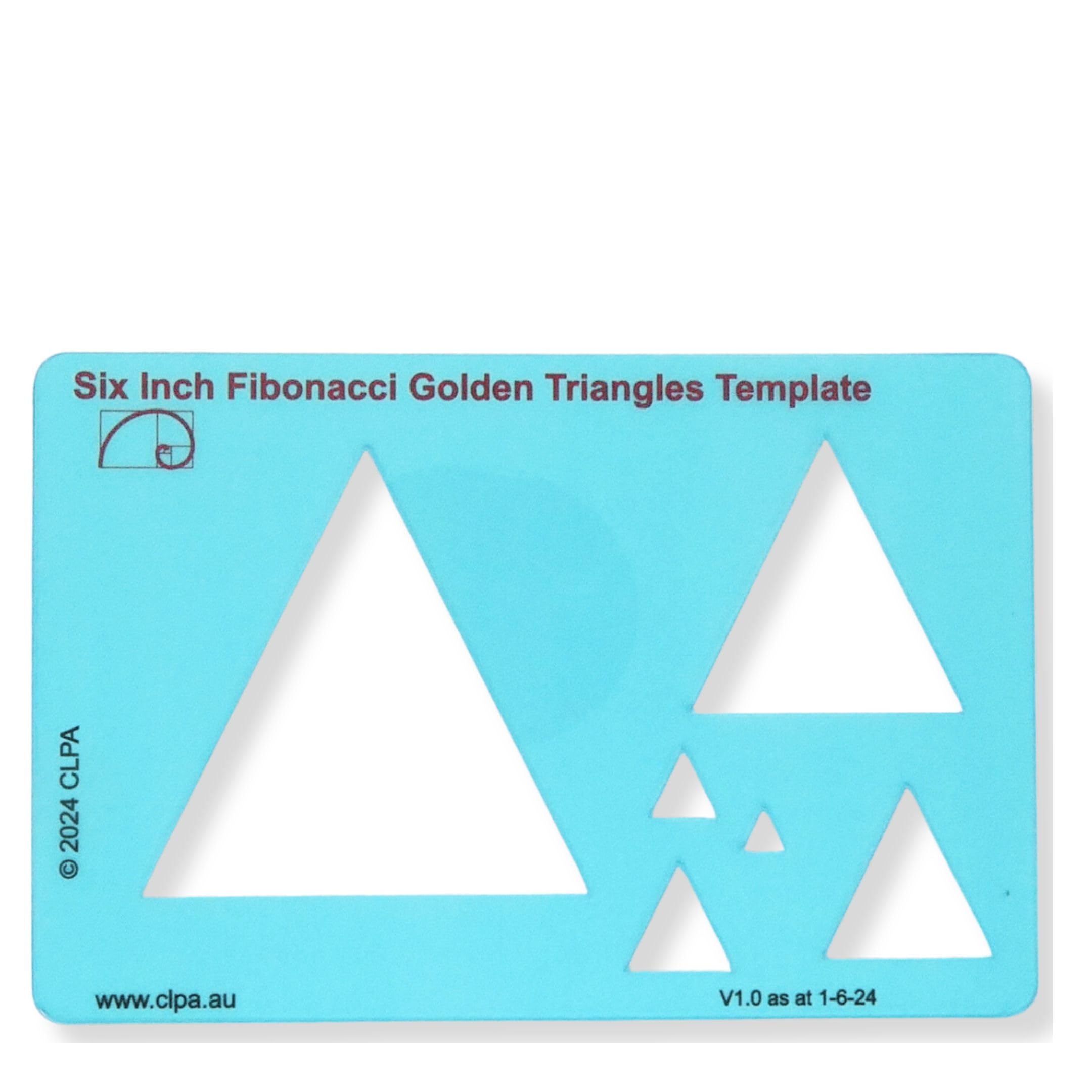 6" Triangle Stencil Template, Golden Ratio Tool for Drawing, Fibonacci Template