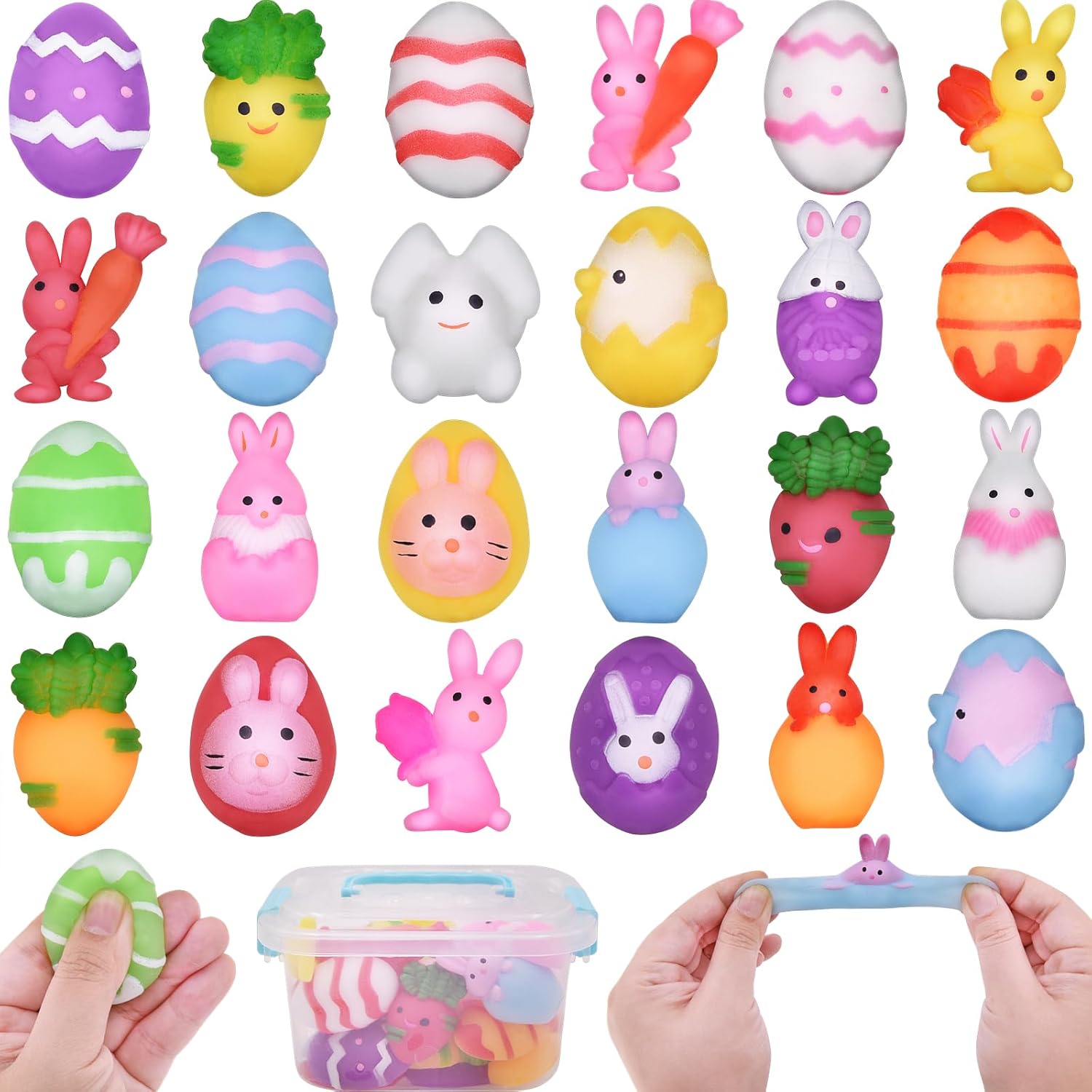 24 PCS Easter Mochi Squishy Toys 