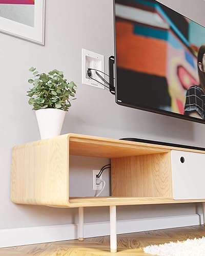Miniatura 9 de ECHOGEAR Ocultador de cable de pared para TV con salidas de CA y puertos USB, oculta los cables detrás de la pared, incluye plantilla, sierra y
