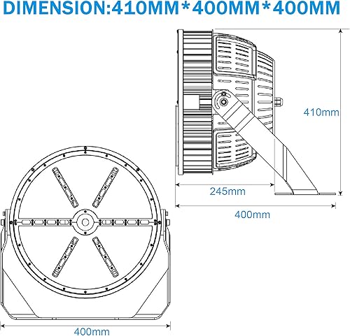 Miniatura 6 de dephen Luces LED de estadio de 500 W, 70000 lúmenes (1500-2000 W de halogenuros metálicos), luces de estadio para exteriores, 120-277 V, luces de