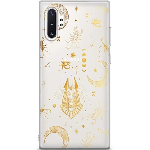 Miniatura 3 de Mertak Funda compatible con Samsung Galaxy A73 A72 5G A71 A70 A53 A52 A32 A50 A21s Flexible TPU Ligero Diseño de silicona Luna Diseño Anubis Patrón