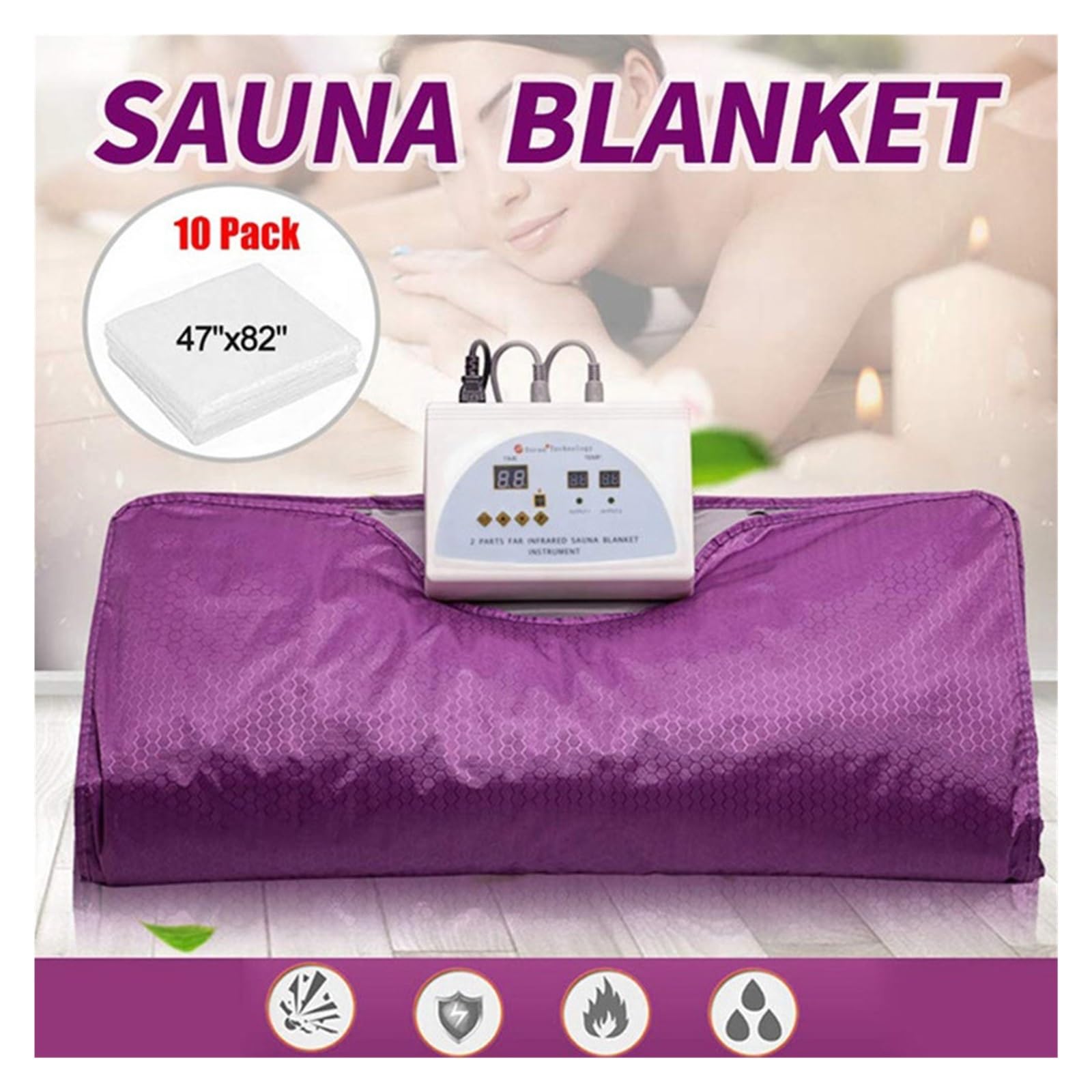 Manta de Sauna de Infrarrojos Janos, Manta Adelgazante for pérdida de Peso, Bolsa de de espino Amarillo for deshumidificación doméstica y Uso de Sauna fría(Pink)