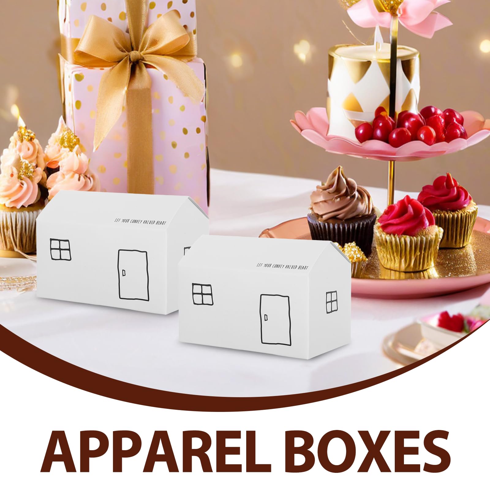 GLEAVI 50 Pièces Boîtes à Bonbons Forme De Maison Boîtes à Dragées Printanières Contenants Papier Pour Fête Décoration De Fête Pour Événements