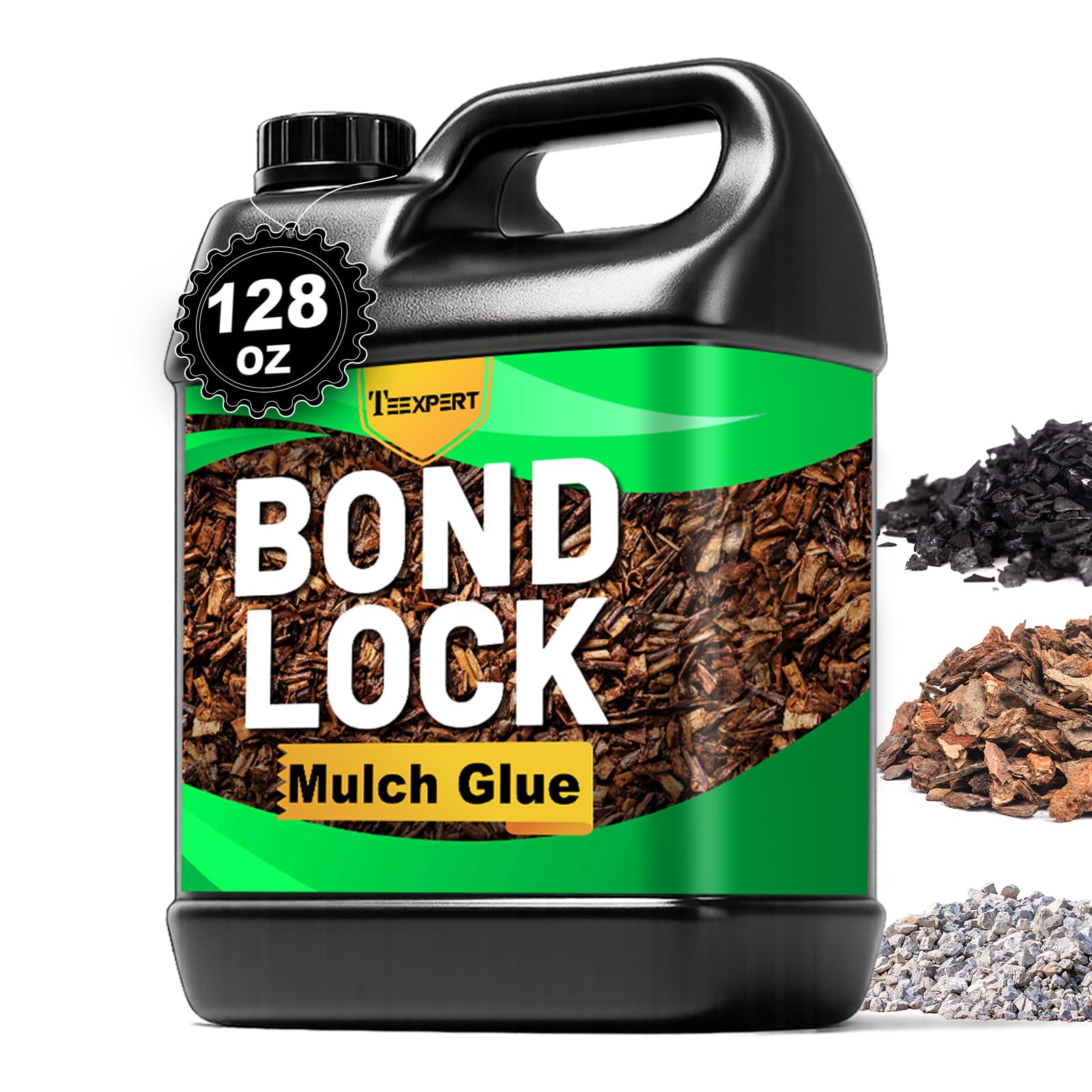 Teexpert Rock Glue for Landscaping, Mulch Glue 128OZ, Pea Gravel Binder Stabilizer, Bond Lock Rubber Mulch Anchor, Strong Rock Lock, Safe Landscape Lock for Lawn, Patio, Garden Border