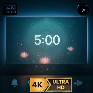 Mindful Minute Timer 4K – Short Calming Sounds & Visual Cues for Relaxation