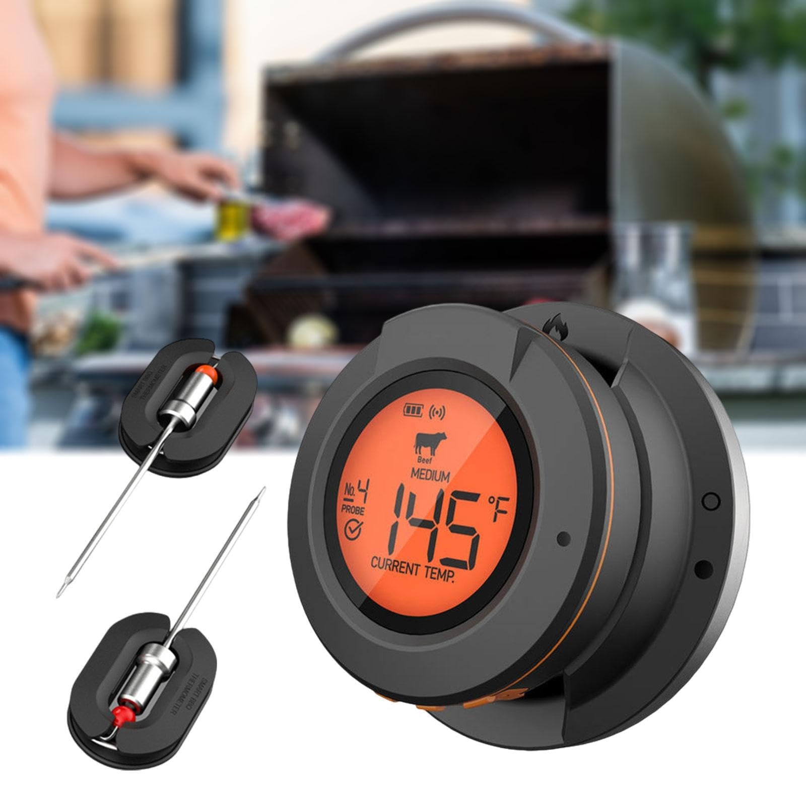 Yajuyi de Cocina Digital para Alimentos de Parrilla con Sondas Incluidas Material Pp Resistente al Control Preciso de, 2 sondas