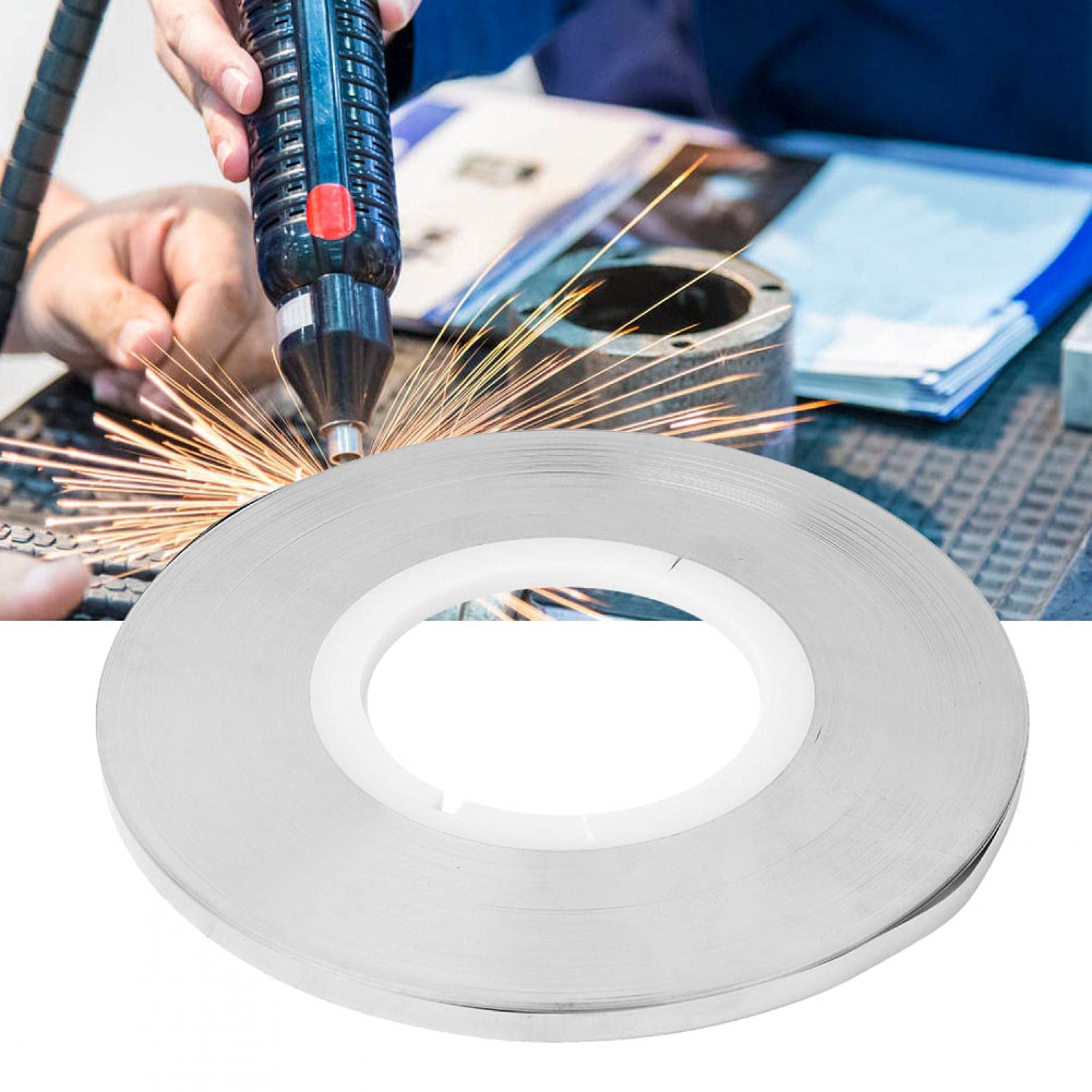 Brazing Rods 0.12mm Nickel Strip Tape, Steel Nickel Plated Strip Tape Battery Spot Welding Tape 1KG for Battery Building(0.12