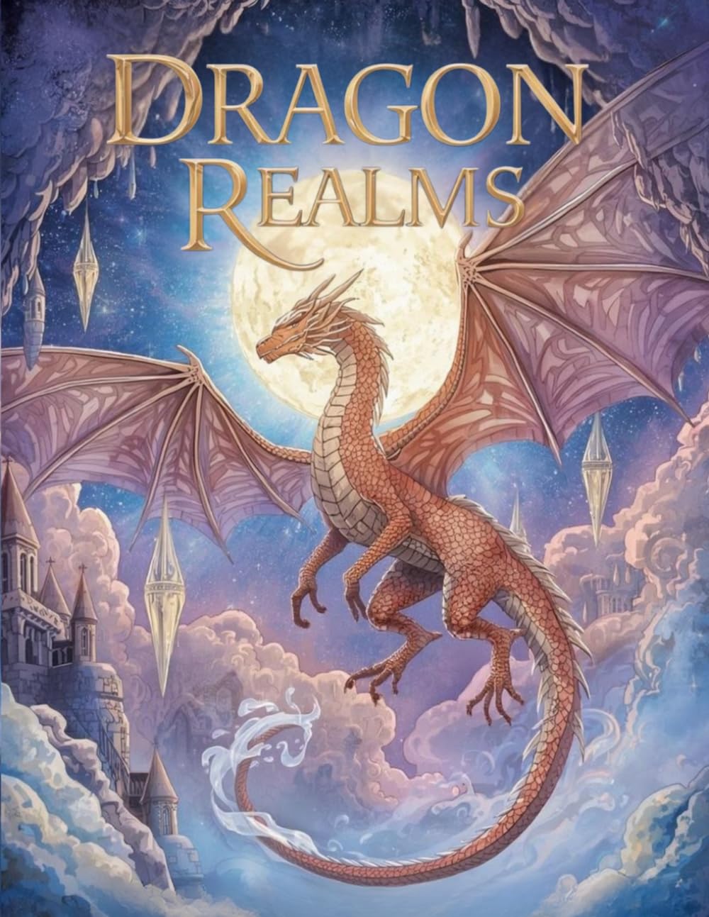 Dragon Realms: A Mythical Fantasy Coloring Adventure for Adults (Moonlight Fantasy Coloring Collection)