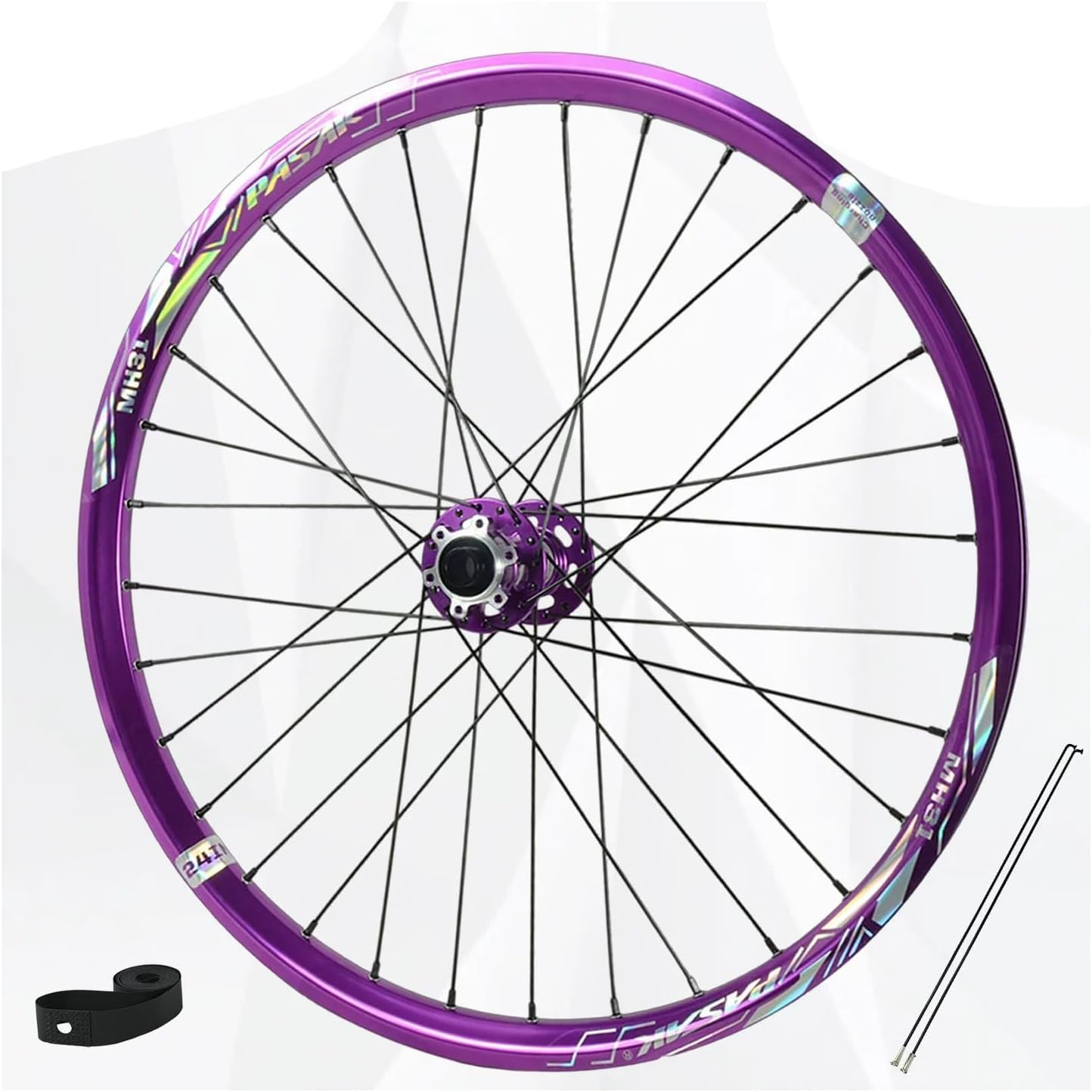 24'' Mountain Bike Front Wheel Thru Axle Boost 15 * 100/110mm Aluminium Alloy Double-wall Rims with Bearing Hubs Disc Brake 915g