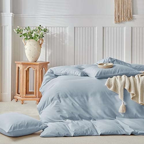 Miniatura 8 de Lekesky Juego de funda de edredón bohemia, tamaño King, color naranja, geométrico, ligero, 3 piezas, microfibra súper suave, transpirable, juegos de