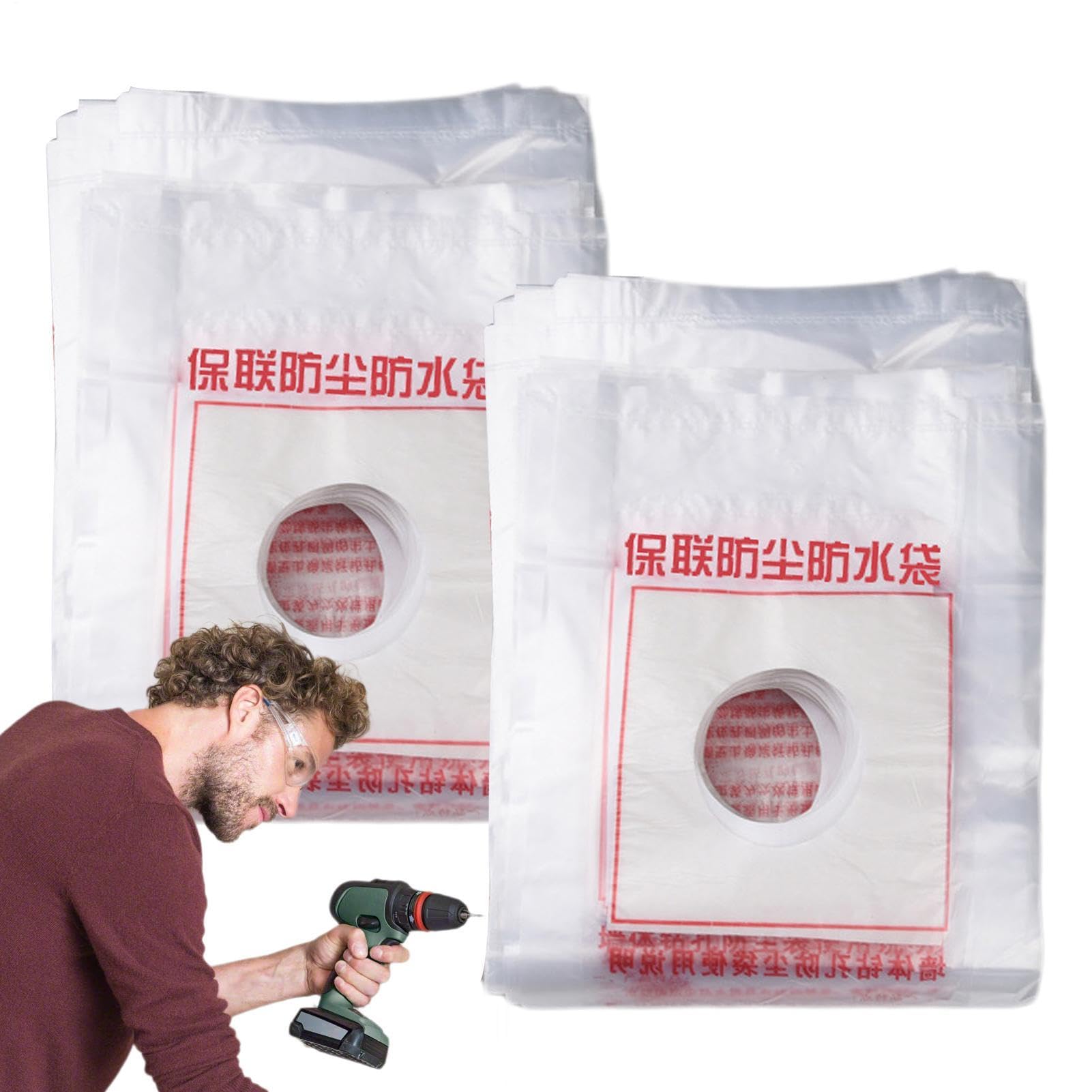Lot de 100 sacs filtrants à poussière pour perceuse, accessoire de collecte anti-poussière, collecteur de marteau électrique, outil d'installation de climatisation | Sacs de capture de sciure