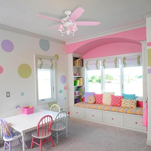 Miniatura 2 de Prominence Home Elsa - Ventilador de techo LED para interiores estilo princesa de 48 pulgadas con luz, cadena de tracción, tres opciones de montaje,