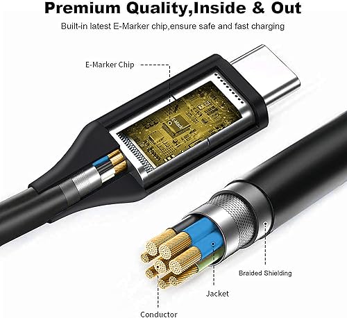 Miniatura 5 de Cargador de laptop USB C de 65 W para Dell Latitude 5285 5289 5290 7212 7275 7285 7290 7390 7420 Dell XPS 13 9350 9360 9365 9370 9380 Chromebook