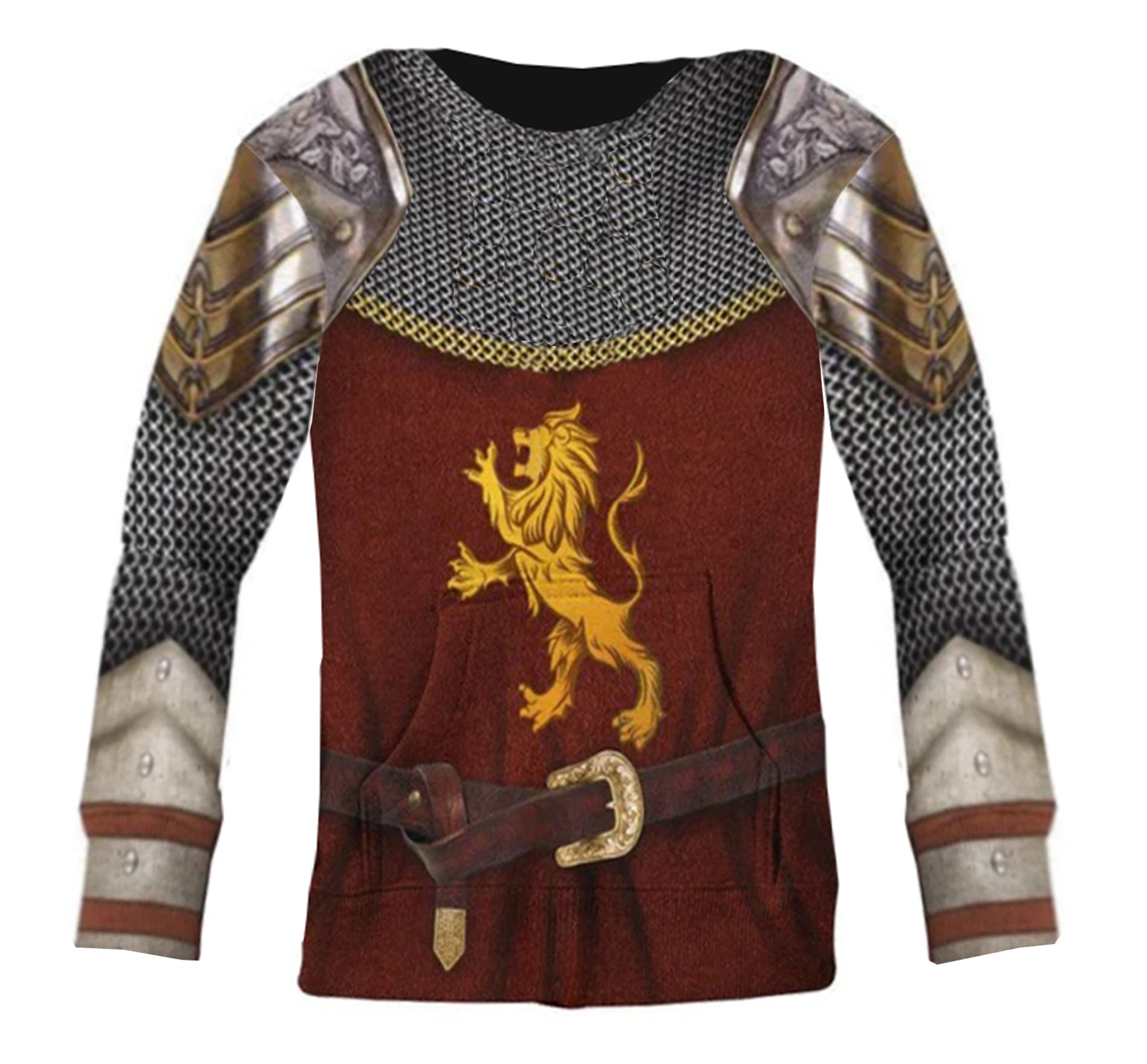 Createcos Historical Hoodie Medieval Knight Hoodie Revolutionary War Army Uniform 3D Printed Jacket Halloween Costume, Peter Pevensie Long Sleeves Shirt, XXL