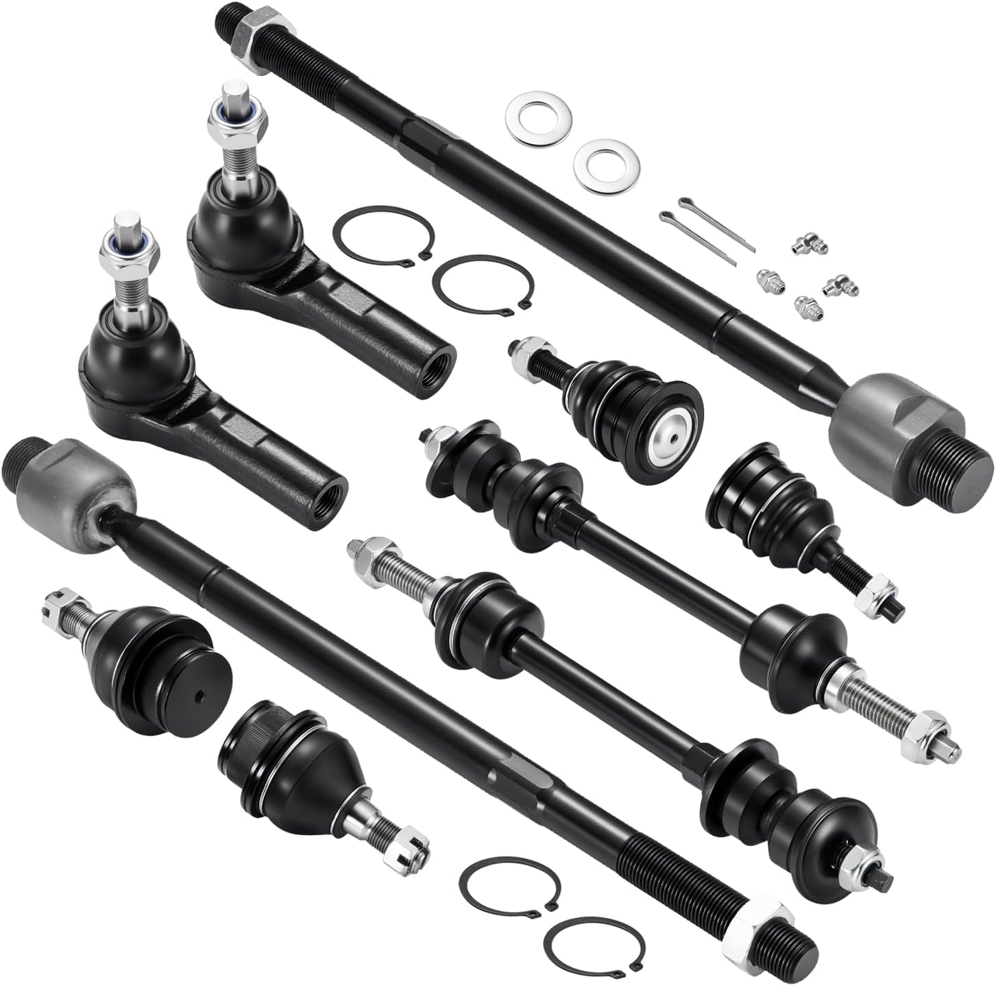 10-PC Steering Suspension Kits Compatible with Dodge Ram1500 2006-2010,2xBall Joint K7411,2xBall Joint K80628,2xInner tie rod EV800098,2xOuter tie rod ES80574,2xStabilizer Bar Link K80894