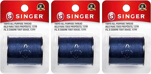Miniatura 10 de SINGER Hilo de poliéster multiusos de 150 yardas, paquete de 1 unidad, blanco, Modelo: 60100