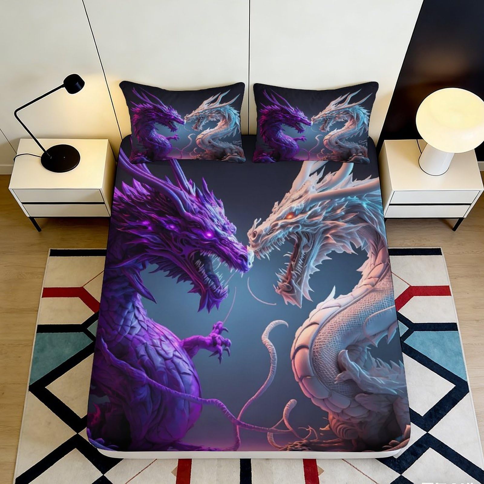 3D Printed Ocean Blue Waves Fitted Sheet Microfiber Soft Breathable Sand Beach Mattress Cover for Bedroom Dorm Guest Room Protection Decor 90x200x25cm