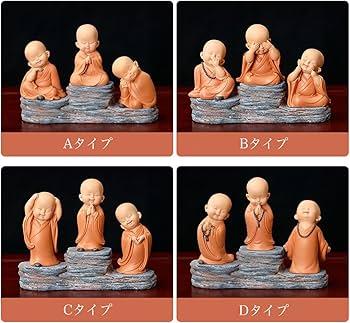 【修縁堂】高品質 禅の意 小坊主 立像 3点セット 小和尚 置物 木工細工木彫り 修縁堂】高品質 禅の意 小坊主 立像 3点セット 小和尚