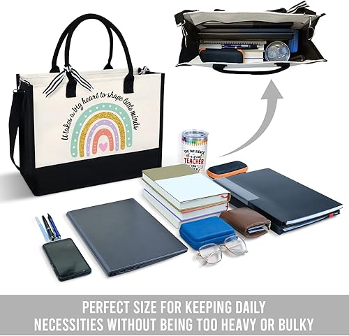 Miniatura 3 de Regalos de agradecimiento para profesores, regalos del día del profesor, bolsa de mano para profesores, bolsa de lona de 13 onzas con cremallera..