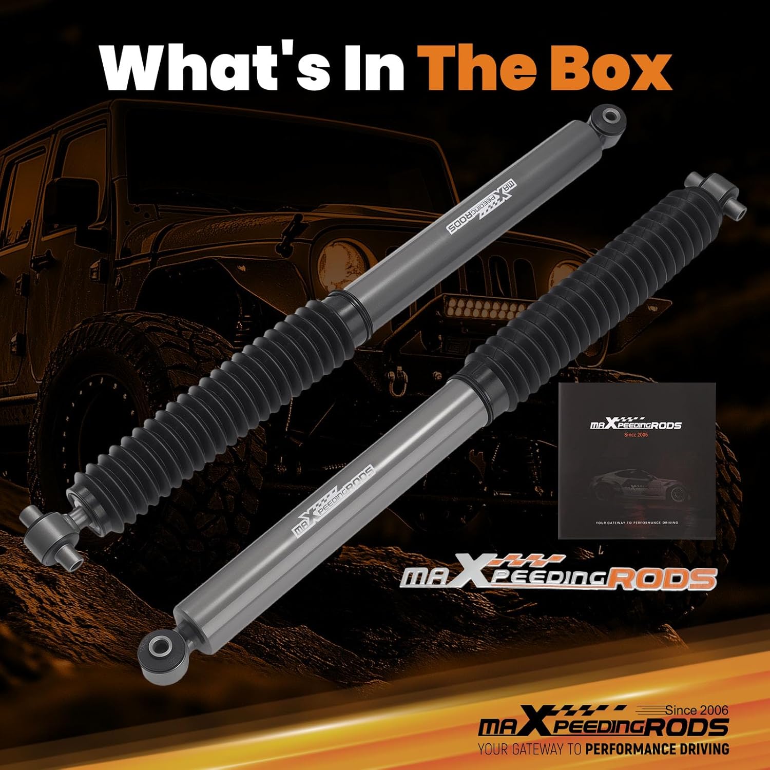 maXpeedingrods 0-1" Rear Shock Absorbers for Jeep Wrangler JL 4WD 2018-2024, G1 Version