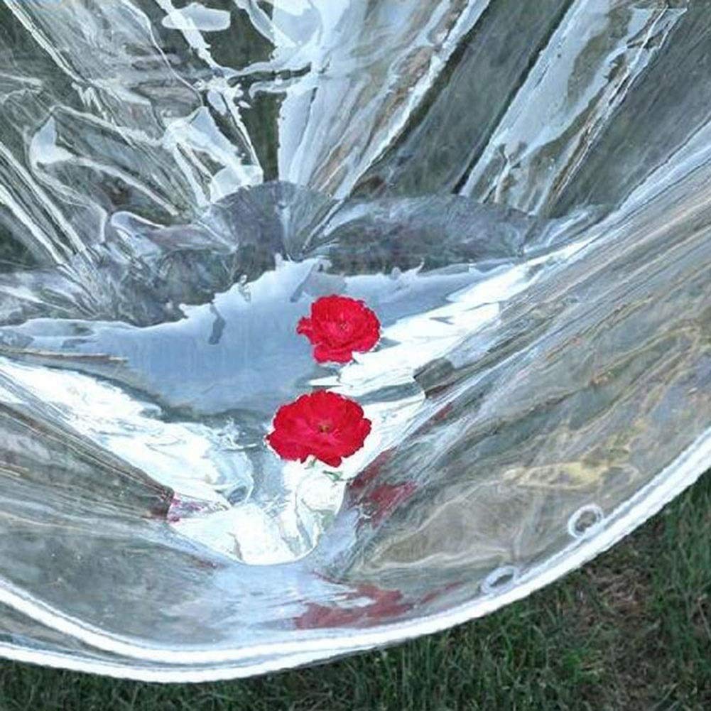 LIJINBO Pokrowce na rośliny, przezroczysta plandeka, wodoodporna, wytrzymała, uniwersalna plandeka, (400 g/m²) plastikowa osłona z oczkami do ogrodu na zewnątrz, pyłoszczelna, 50 rozmiarów (kolor: Przezroczysty, rozmiar: 2 x 2 m)