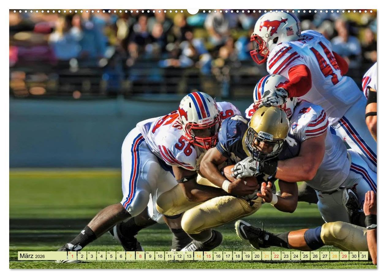 American Football - athletisch und riskant (Wandkalender 2026 DIN A2 quer), CALVENDO Monatskalender: American Football - gefährlicher Teamsport. (CALVENDO Sport)