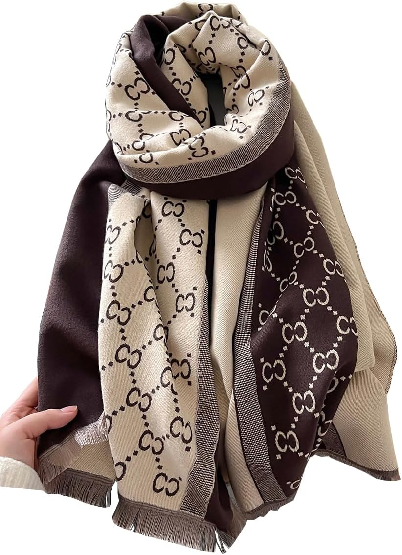 FairyCity Women's Soft pashmina Shawl Oversized Winter Warm blanket Scarf Long Cashmere Shawls Wraps Geometric patterns
