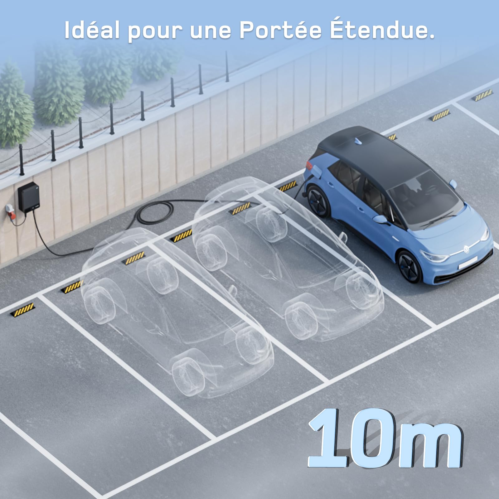 dé Câble de Recharge Type 2 extrémité Ouverte 7kW [1-Phase| 10m| 32A] pour Wallbox/Câble de Remplacement pour Station de Recharge