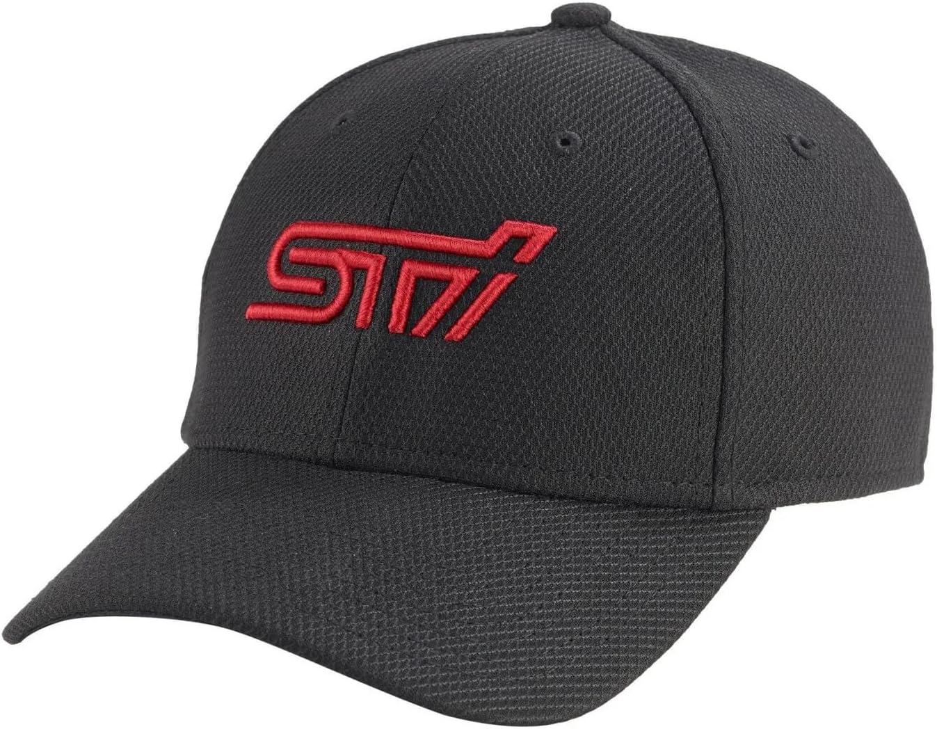 Subaru Genuine Sti Logo Stretch Cap Hat Impreza Forester Outback Ascent BRZ Crosstrek Sti WRX Legacy (Medium) Black