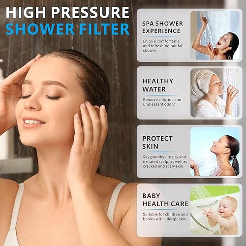Miniatura 2 de Voolan Cabezal de ducha filtrado, filtro de ducha de lluvia de lujo de 20 etapas para agua dura para eliminar el cloro y sustancias nocivas, cabezal