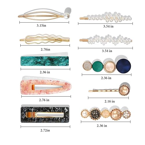 Miniatura 9 de Mehayi 20 pinzas para el cabello con perlas, estilo coreano, resina acrílica, horquillaspasadores para mujeres y niñas, accesorios para el cabello,