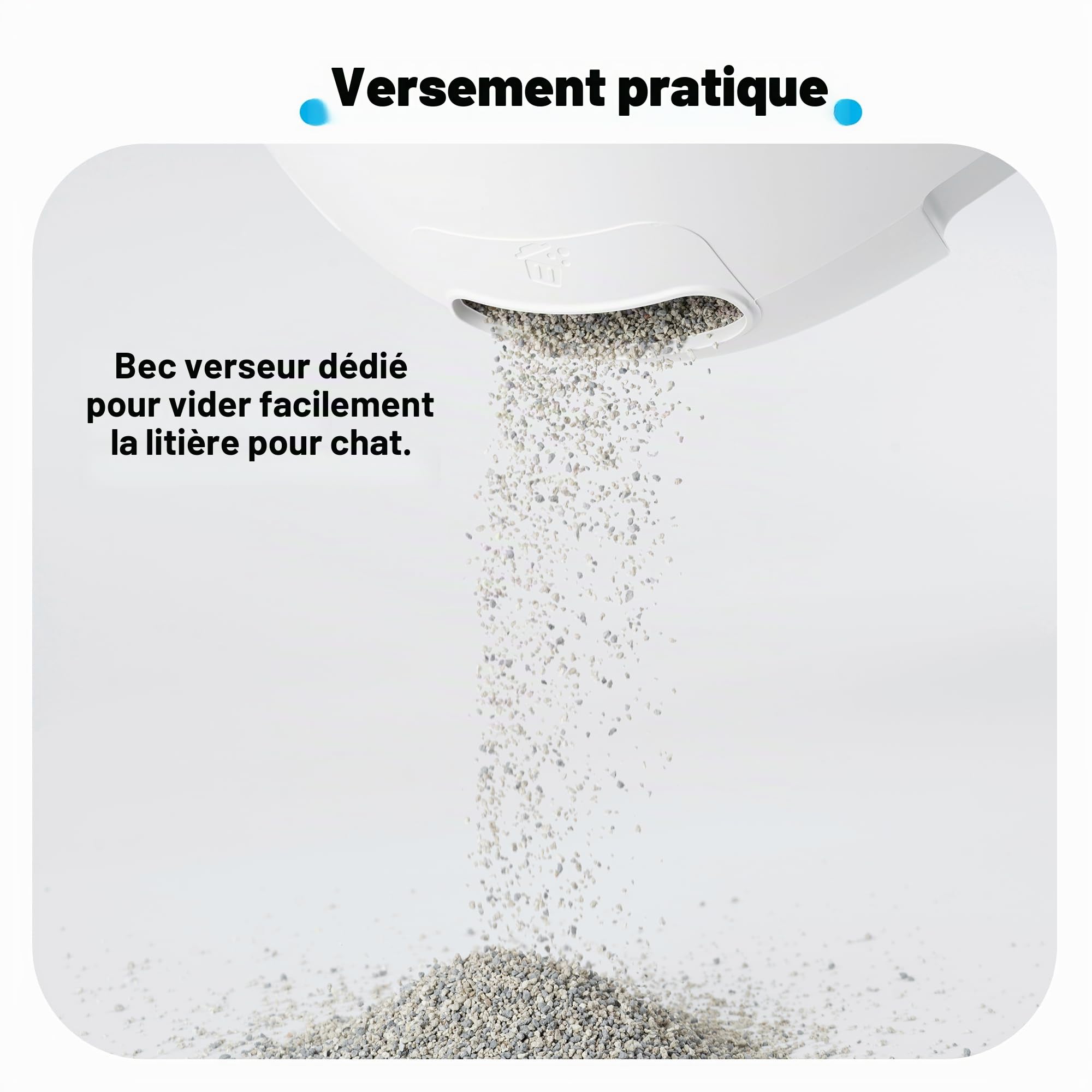 Neakasa Marchepied à pédale pour chat avec fonction de filtration, rampe à litière facile à nettoyer, piège à litière pour chat M1 Ouvert autonettoyant, blanc