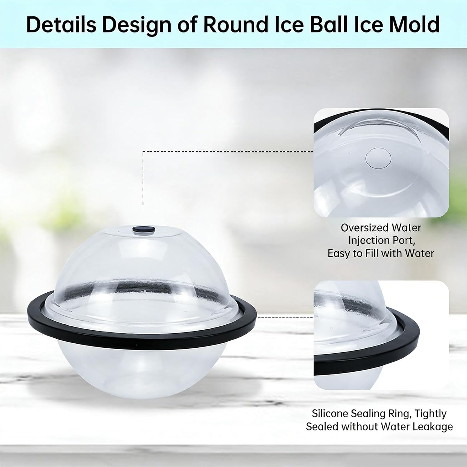 Innovative Ice Ball Maker for Bathing Designed with Leak Silicone Base to Your Like At Home Globular Freezing Block Maker