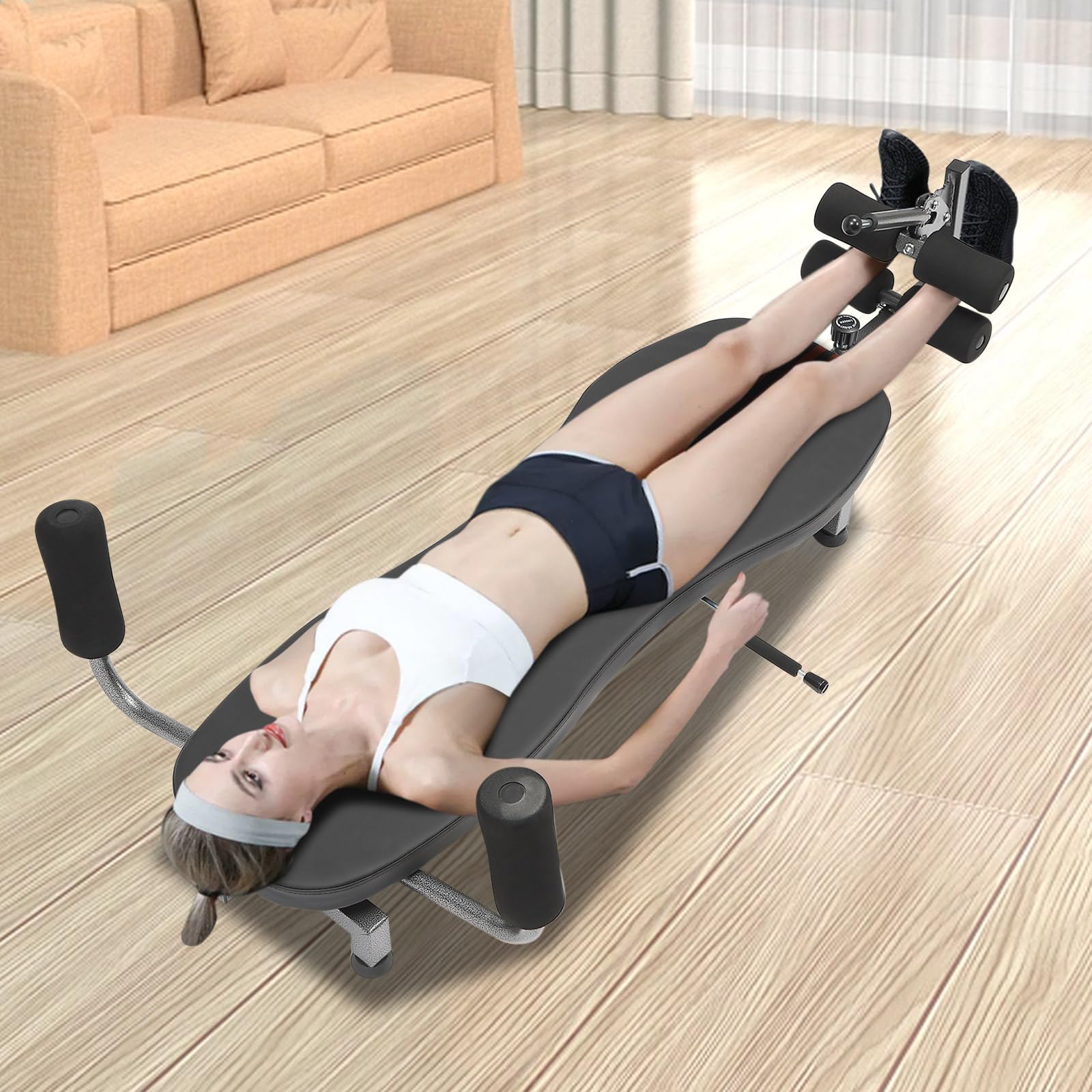 Table de traction et inversion dorsale multifonctionnelle, Banc de décompression dorsale avec capacité de charge de 150 kg pour soulager le dos bossu, réhabiliter le bas du dos, soulager les douleurs
