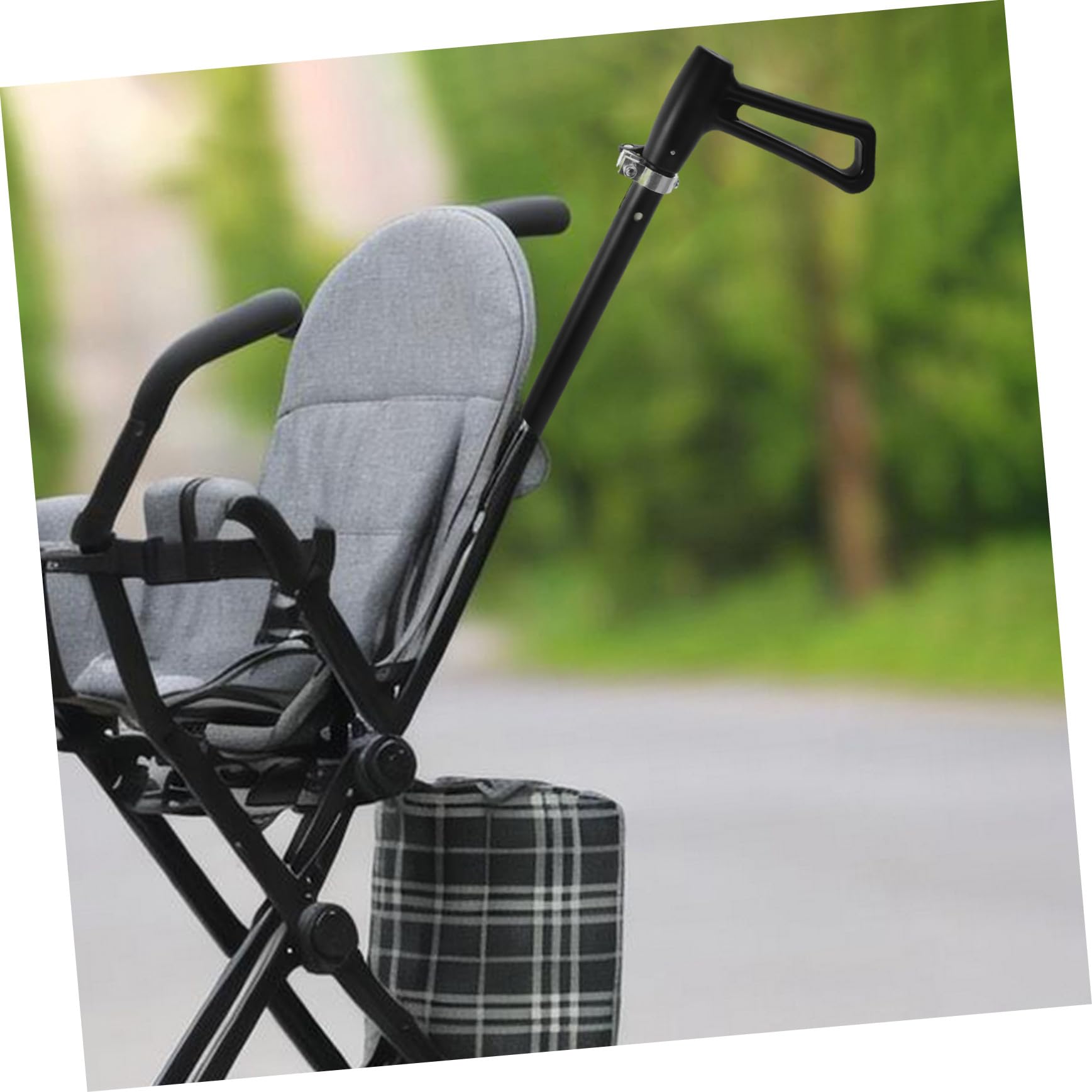ORFOFE Maniglia di Ricambio per Passeggino e Carrello Nero in Plastico e Lega Design a Rilascio Rapido e Materiale Stabile per Genitori