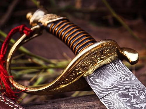 Miniatura 3 de Espada de corte de Damasco de 24 pulgadas, espada de plata, arte táctico, espada maestra, espada LARP, espada de cimitarra hecha a mano, espada de