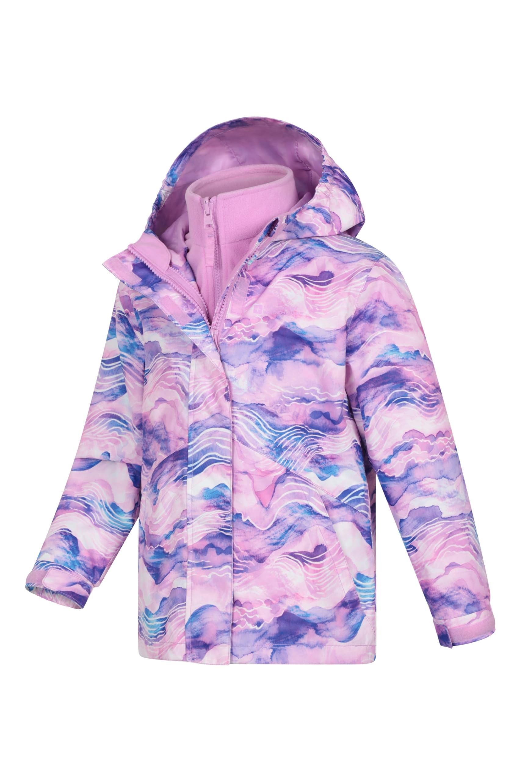 Mountain Warehouse Aries wasserdichte 3-in-1-Kinderacke - versiegelte Nähte - Kinder-Regenjacke, abnehmbare Kapuze - Mädchen- und Jungen-Regenmantel, Winter