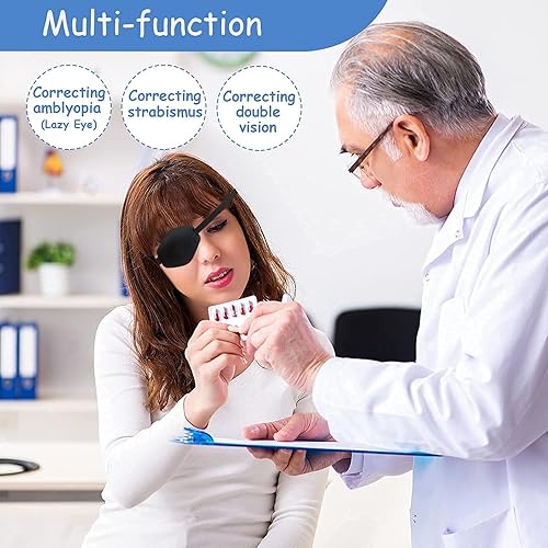 Miniatura 6 de AMZVIO Parches oculares para adultos y niños, parche ocular suave ajustable 3D para ojos perezosos o después de una cirugía ocular (grande)..
