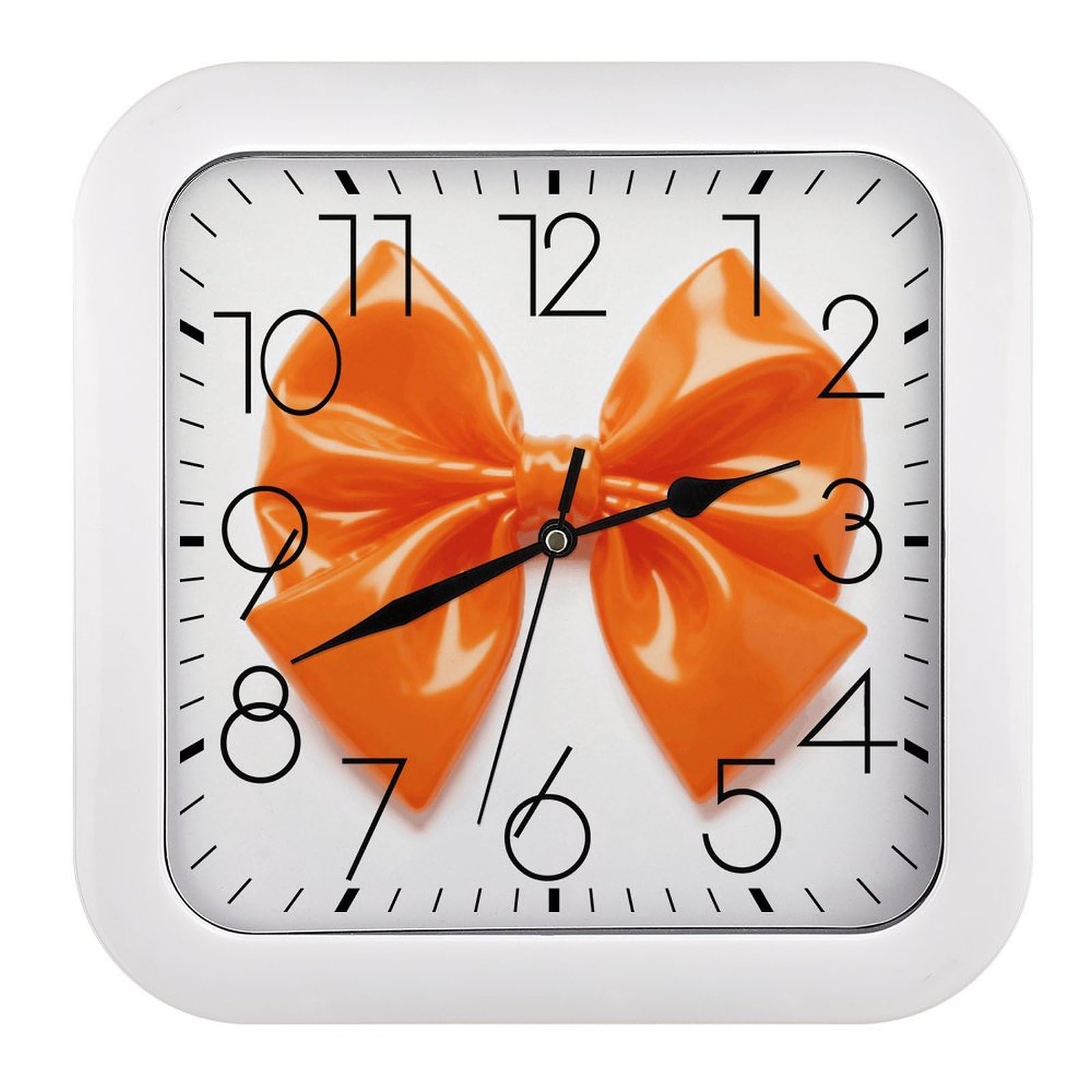 Horloge murale décorative orange pour cuisine et salon au design classique