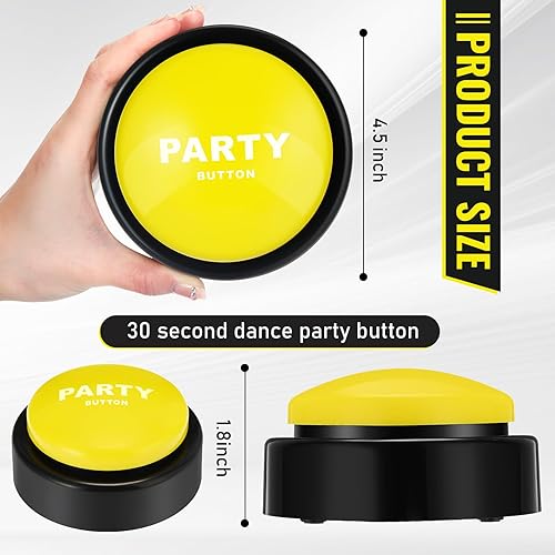 Miniatura 4 de Copkim 2 botones de música para fiesta de baile de los años 30 para el aula, 30 botones de sonido divertidos para juguetes de oficina, regalos