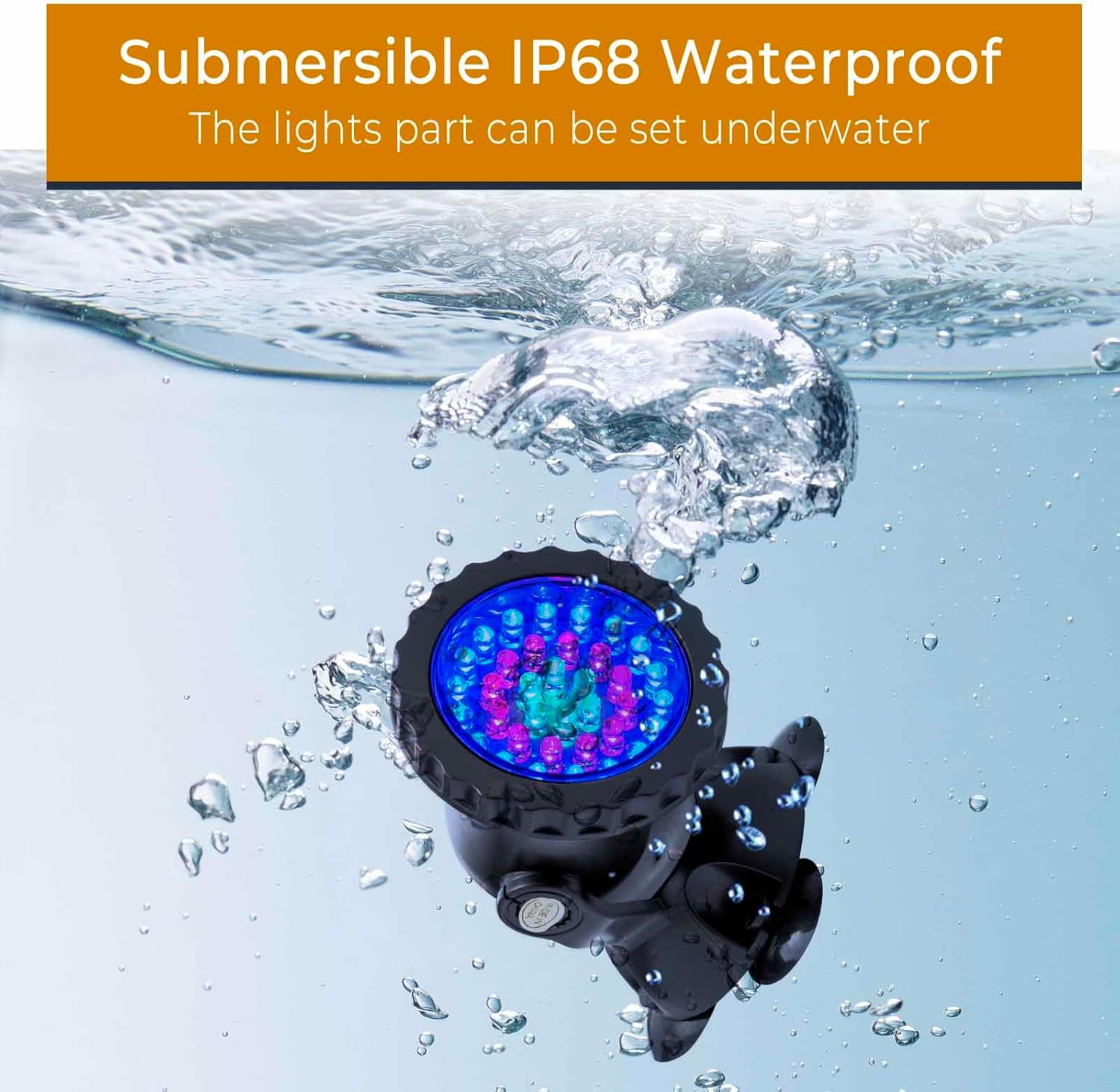 SHOYO Pond Lights, Color Changing Spotlights with Timer, Submersible Fountain Lights Memory Dim Adjustable IP68 Waterproof Underwater RGB for Outdoor Garden Yard Lawn Water Pond Fountain, 4 in Set